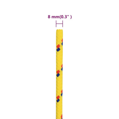 vidaXL Corde de bateau Jaune 8 mm 50 m Polypropylène