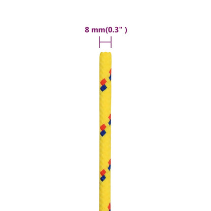 vidaXL Corde de bateau Jaune 8 mm 250 m Polypropylène