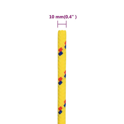 vidaXL Corde de bateau Jaune 10 mm 50 m Polypropylène