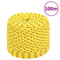 vidaXL Corde de bateau Jaune 10 mm 100 m Polypropylène