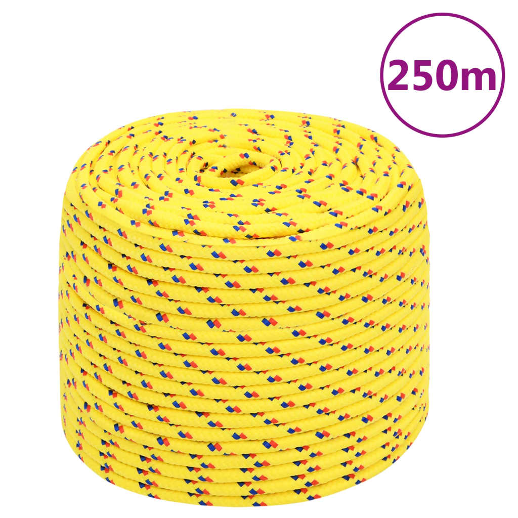 vidaXL Corde de bateau Jaune 10 mm 250 m Polypropylène