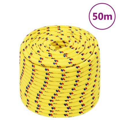 vidaXL Corde de bateau Jaune 12 mm 50 m Polypropylène