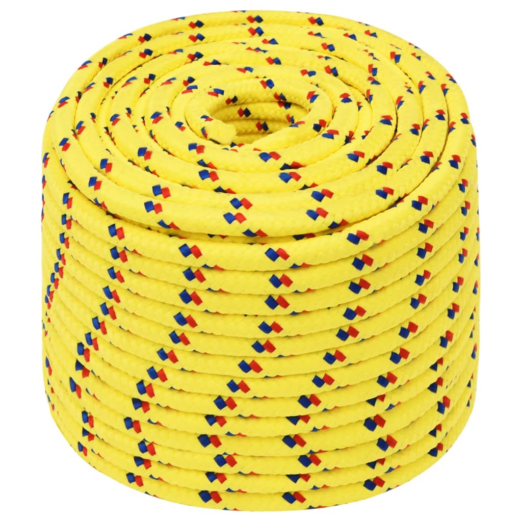vidaXL Corde de bateau Jaune 12 mm 50 m Polypropylène