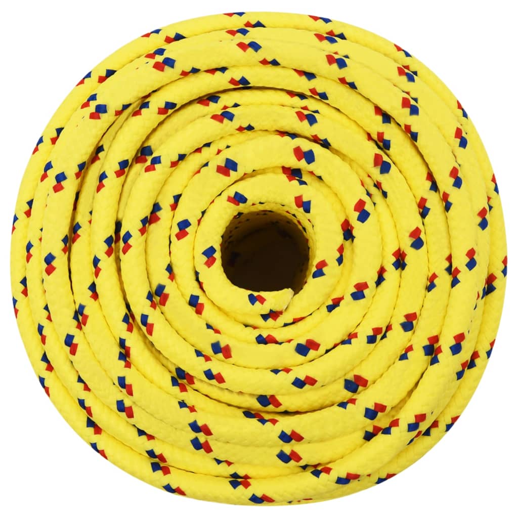 vidaXL Corde de bateau Jaune 12 mm 50 m Polypropylène