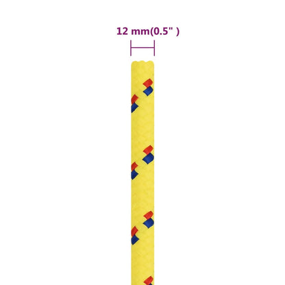 vidaXL Corde de bateau Jaune 12 mm 100 m Polypropylène