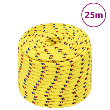 vidaXL Corde de bateau Jaune 14 mm 25 m Polypropylène