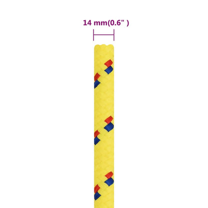 vidaXL Corde de bateau Jaune 14 mm 25 m Polypropylène