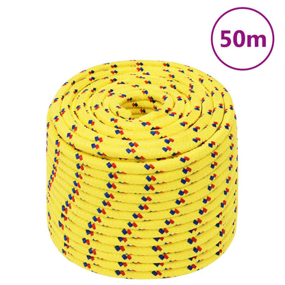 vidaXL Corde de bateau Jaune 14 mm 50 m Polypropylène