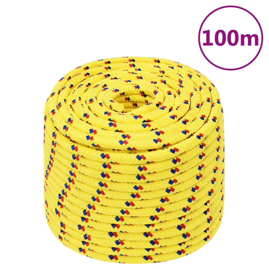 vidaXL Corde de bateau Jaune 14 mm 100 m Polypropylène