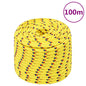 vidaXL Corde de bateau Jaune 14 mm 100 m Polypropylène