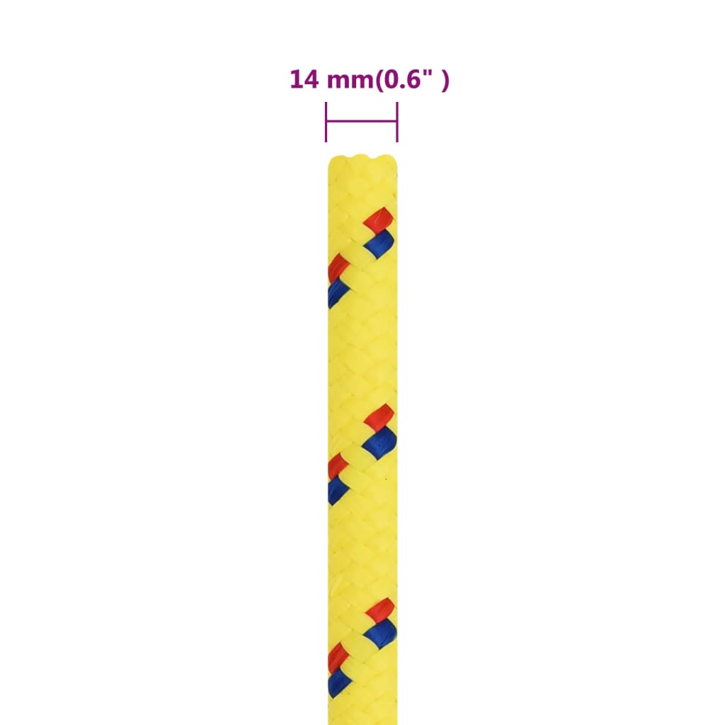 vidaXL Corde de bateau Jaune 14 mm 100 m Polypropylène