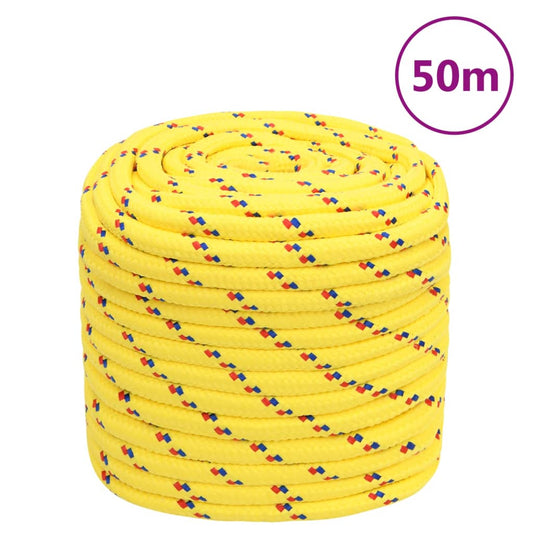 vidaXL Corde de bateau Jaune 16 mm 50 m Polypropylène