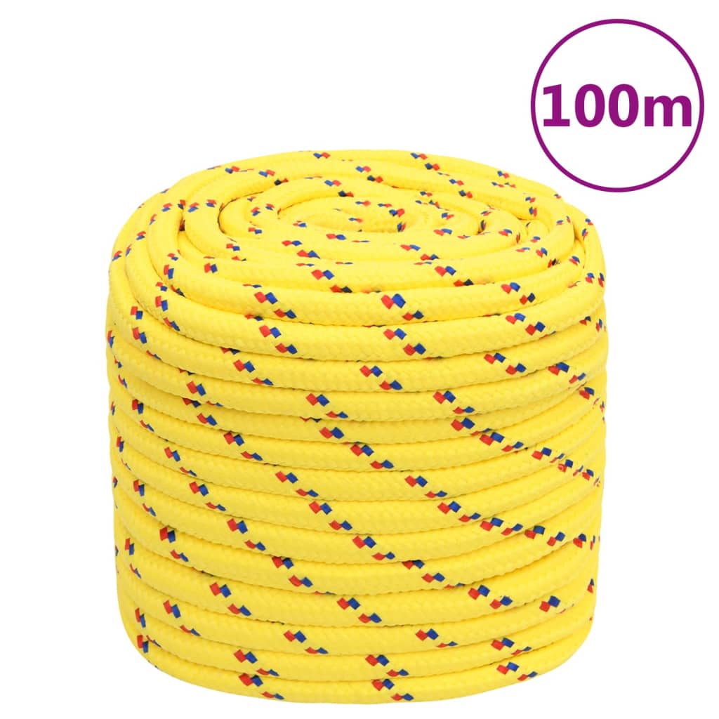vidaXL Corde de bateau Jaune 16 mm 100 m Polypropylène