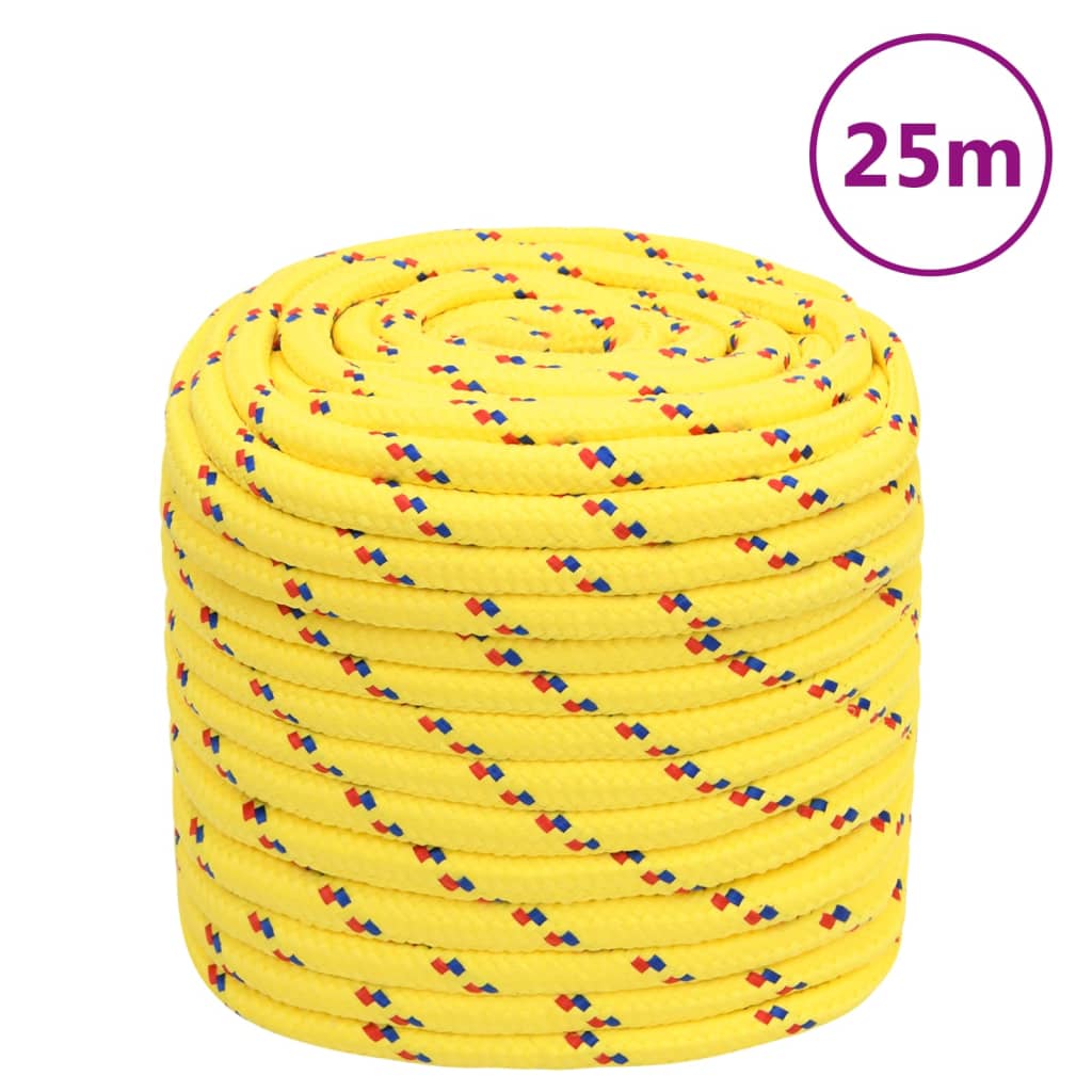 vidaXL Corde de bateau Jaune 18 mm 25 m Polypropylène