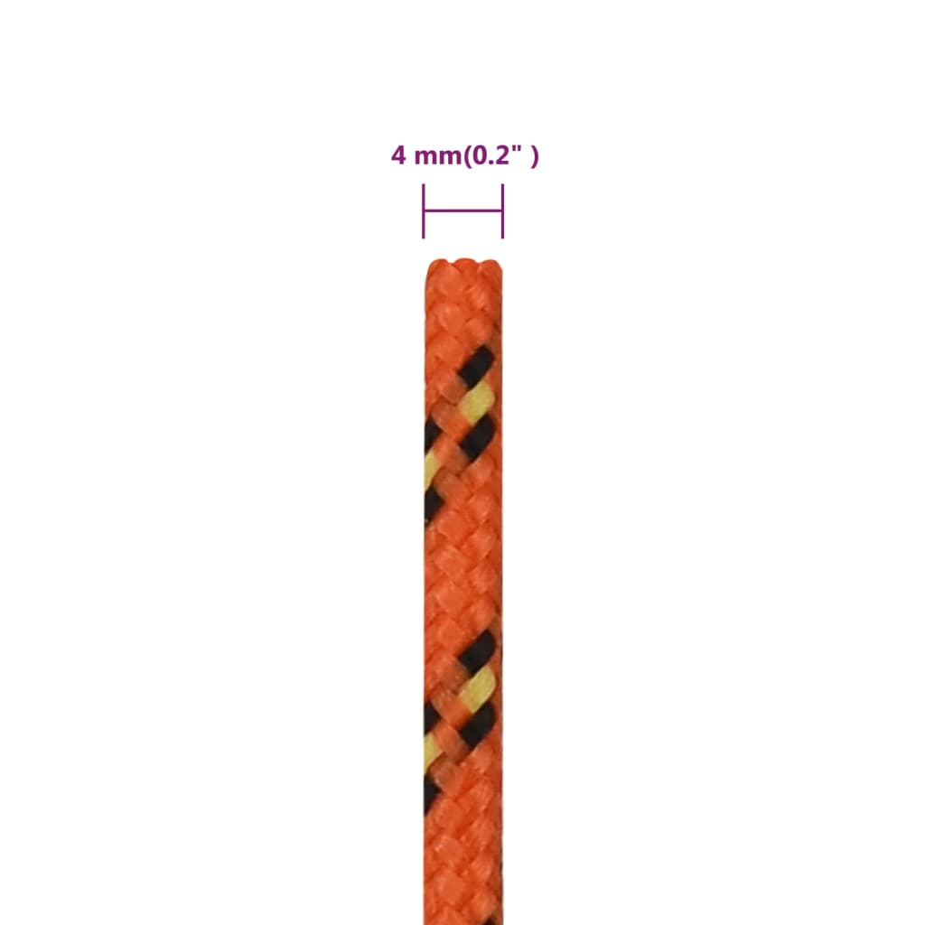 vidaXL Corde de bateau Orange 4 mm 250 m Polypropylène