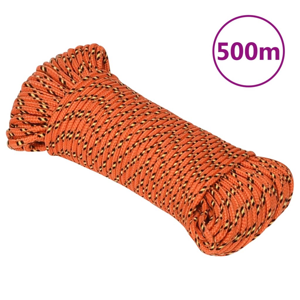 vidaXL Corde de bateau Orange 4 mm 500 m Polypropylène