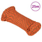 vidaXL Corde de bateau Orange 5 mm 25 m Polypropylène