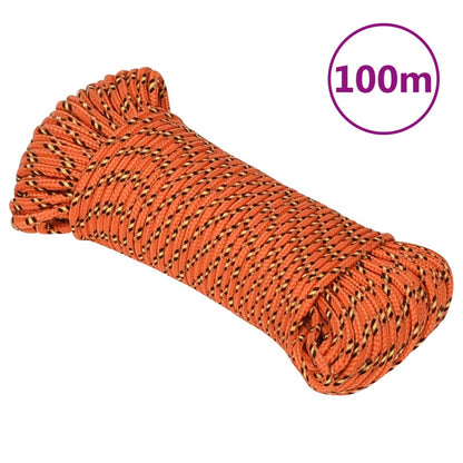 vidaXL Corde de bateau Orange 5 mm 100 m Polypropylène