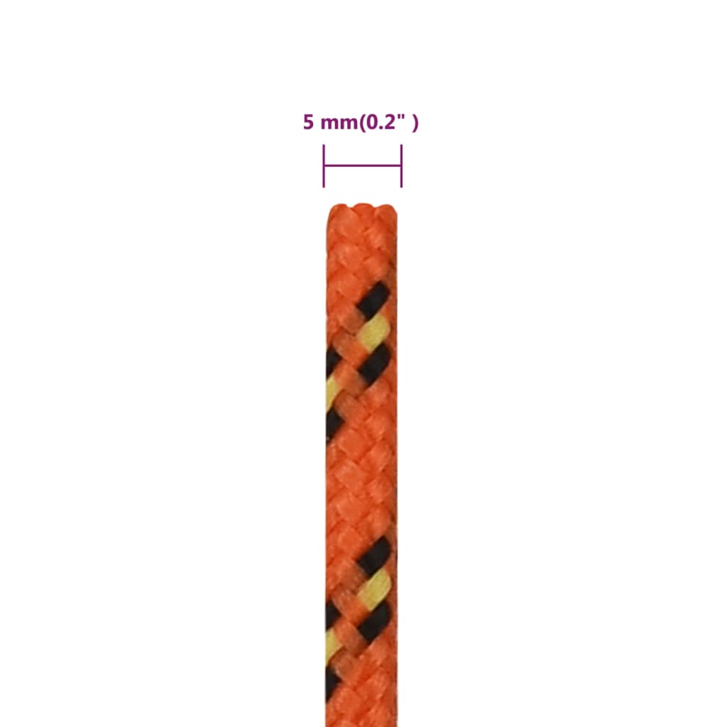 vidaXL Corde de bateau Orange 5 mm 250 m Polypropylène