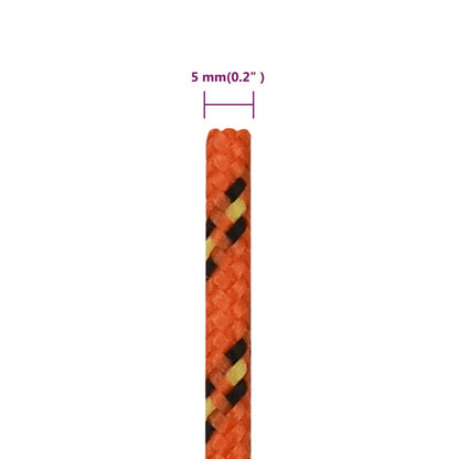 vidaXL Corde de bateau Orange 5 mm 250 m Polypropylène
