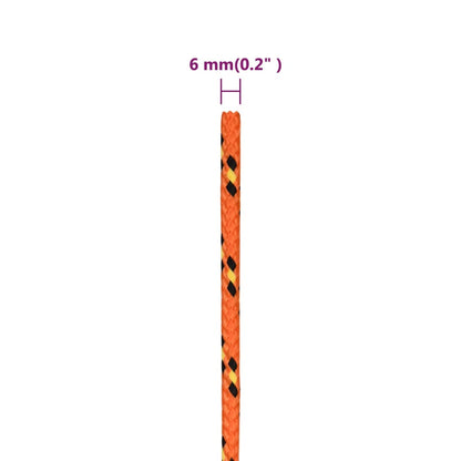 vidaXL Corde de bateau Orange 6 mm 250 m Polypropylène