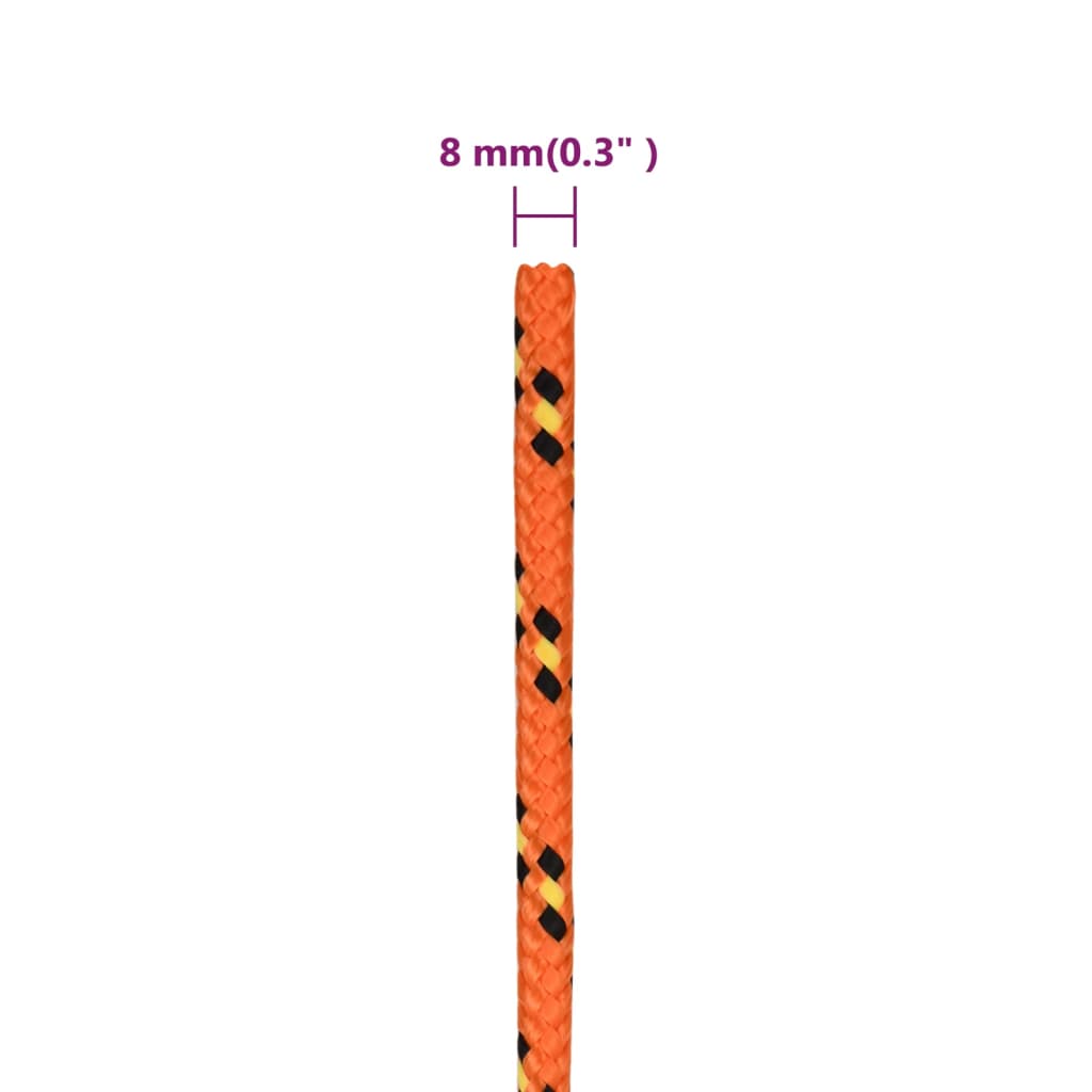 vidaXL Corde de bateau Orange 8 mm 500 m Polypropylène