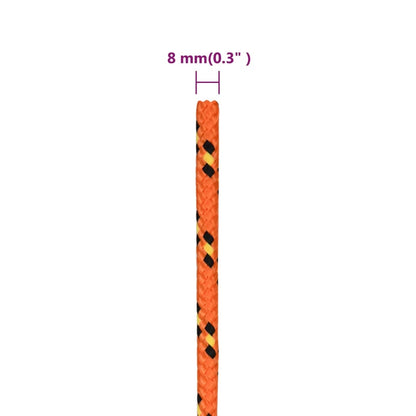 vidaXL Corde de bateau Orange 8 mm 500 m Polypropylène