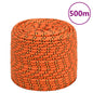 vidaXL Corde de bateau Orange 10 mm 500 m Polypropylène