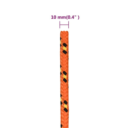 vidaXL Corde de bateau Orange 10 mm 500 m Polypropylène