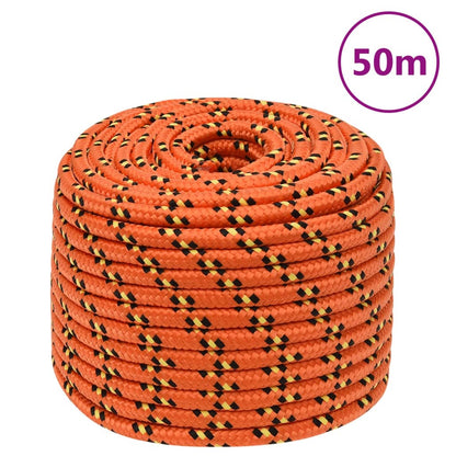 vidaXL Corde de bateau Orange 12 mm 50 m Polypropylène
