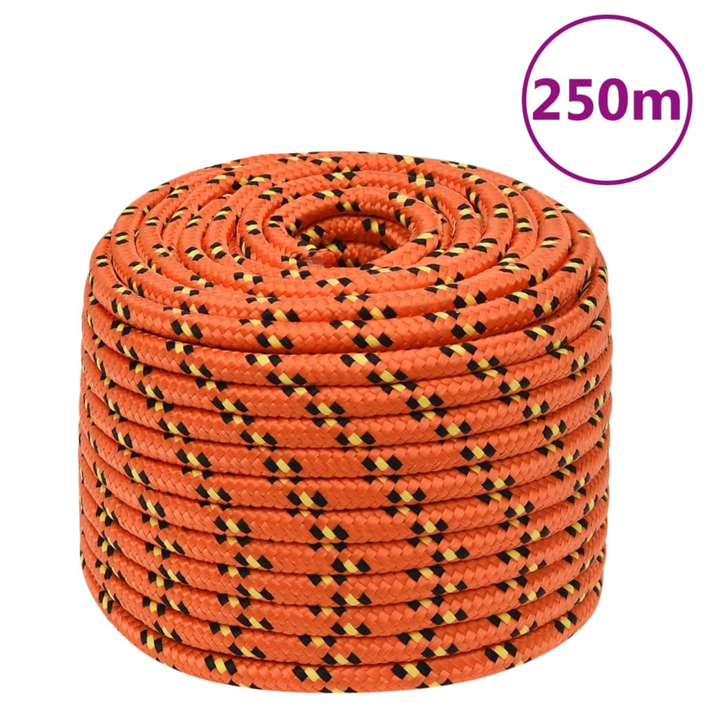 vidaXL Corde de bateau Orange 12 mm 250 m Polypropylène