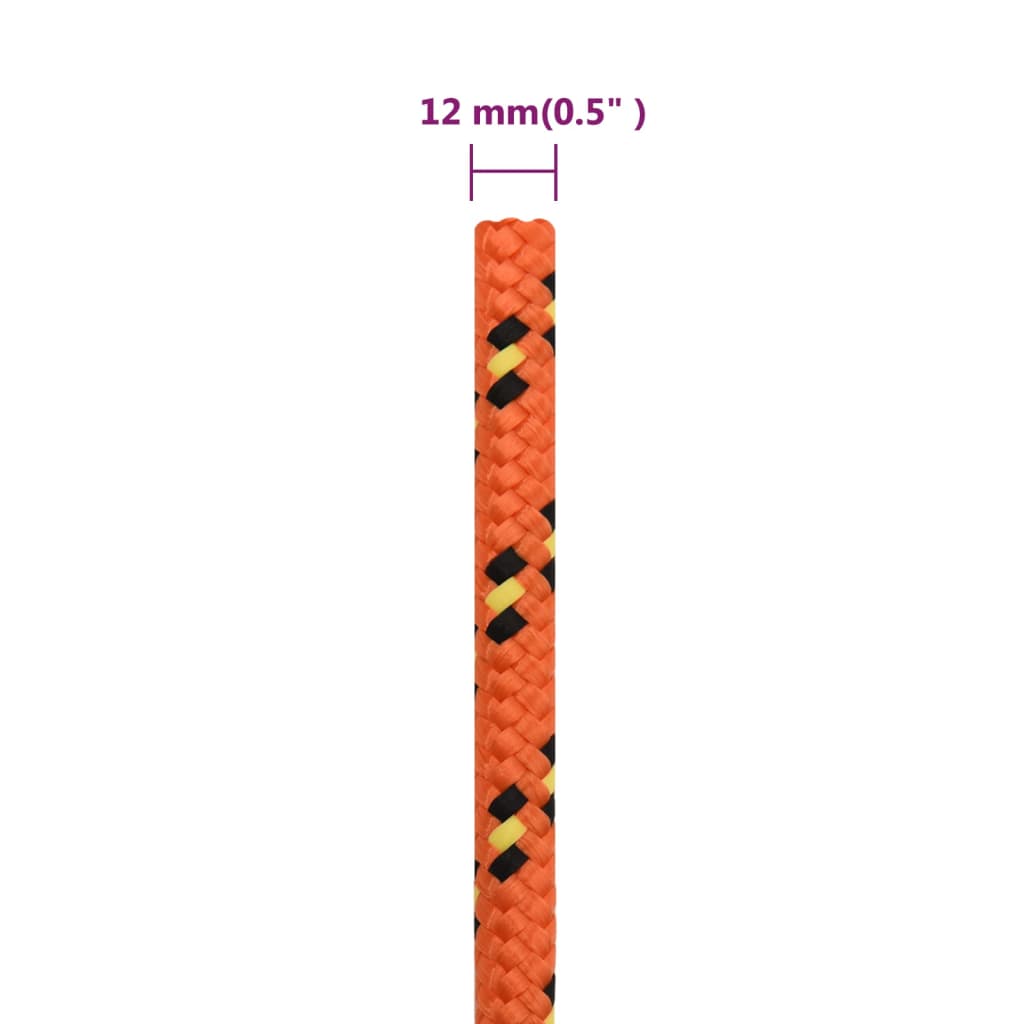 vidaXL Corde de bateau Orange 12 mm 250 m Polypropylène