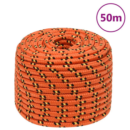 vidaXL Corde de bateau Orange 14 mm 50 m Polypropylène