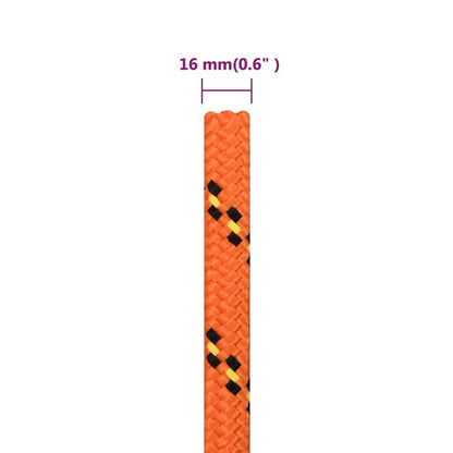 vidaXL Corde de bateau Orange 16 mm 100 m Polypropylène