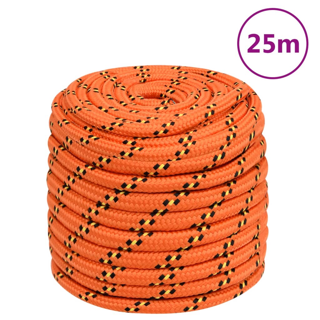 vidaXL Corde de bateau Orange 18 mm 25 m Polypropylène