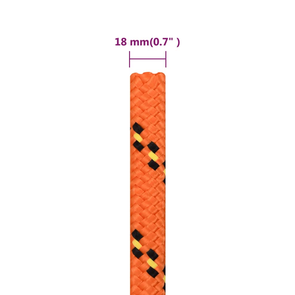 vidaXL Corde de bateau Orange 18 mm 50 m Polypropylène