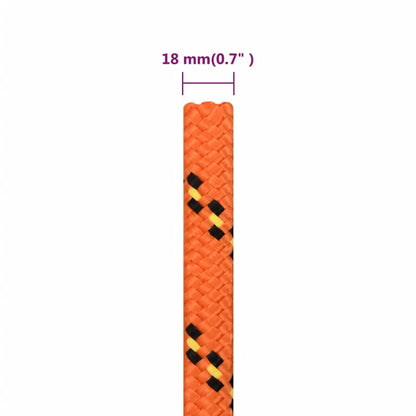 vidaXL Corde de bateau Orange 18 mm 100 m Polypropylène