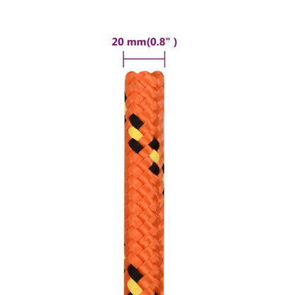 vidaXL Corde de bateau Orange 20 mm 50 m Polypropylène