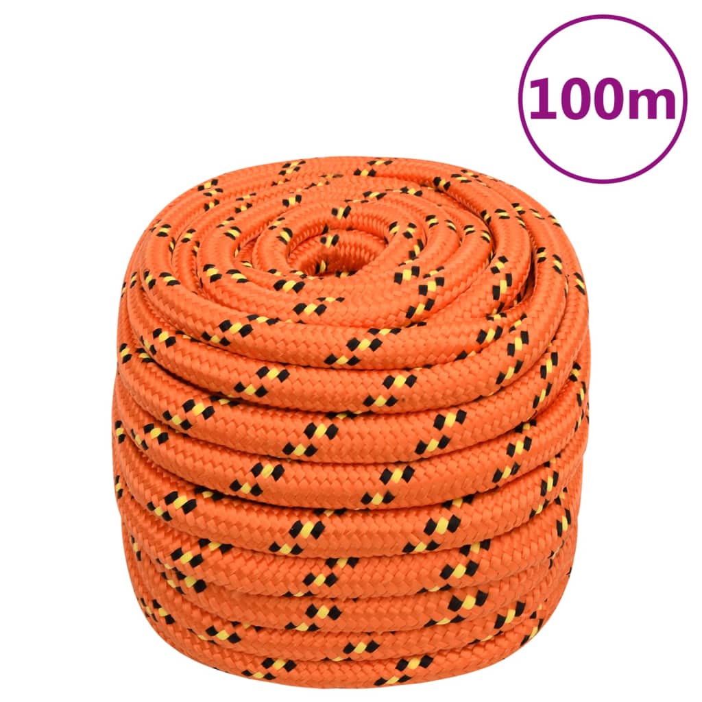 vidaXL Corde de bateau Orange 20 mm 100 m Polypropylène