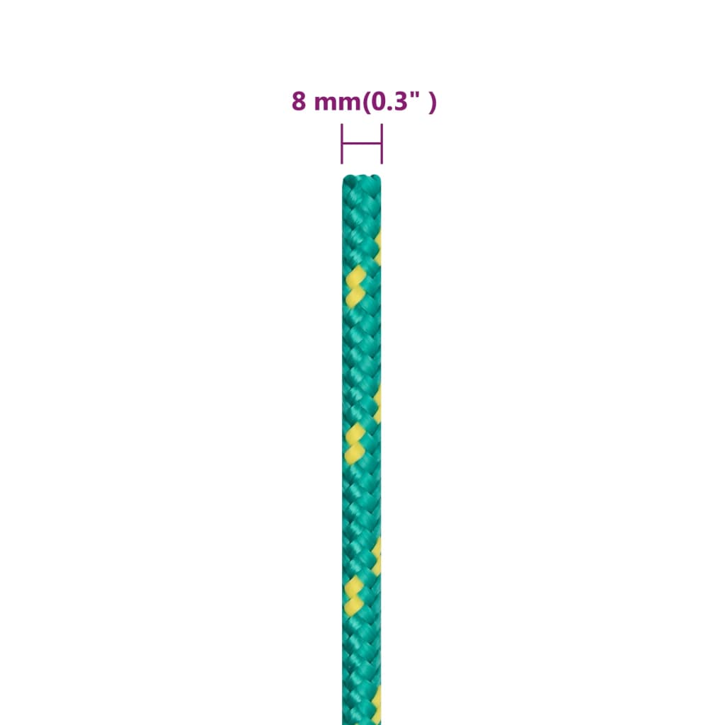 vidaXL Corde de bateau Vert 8 mm 25 m Polypropylène