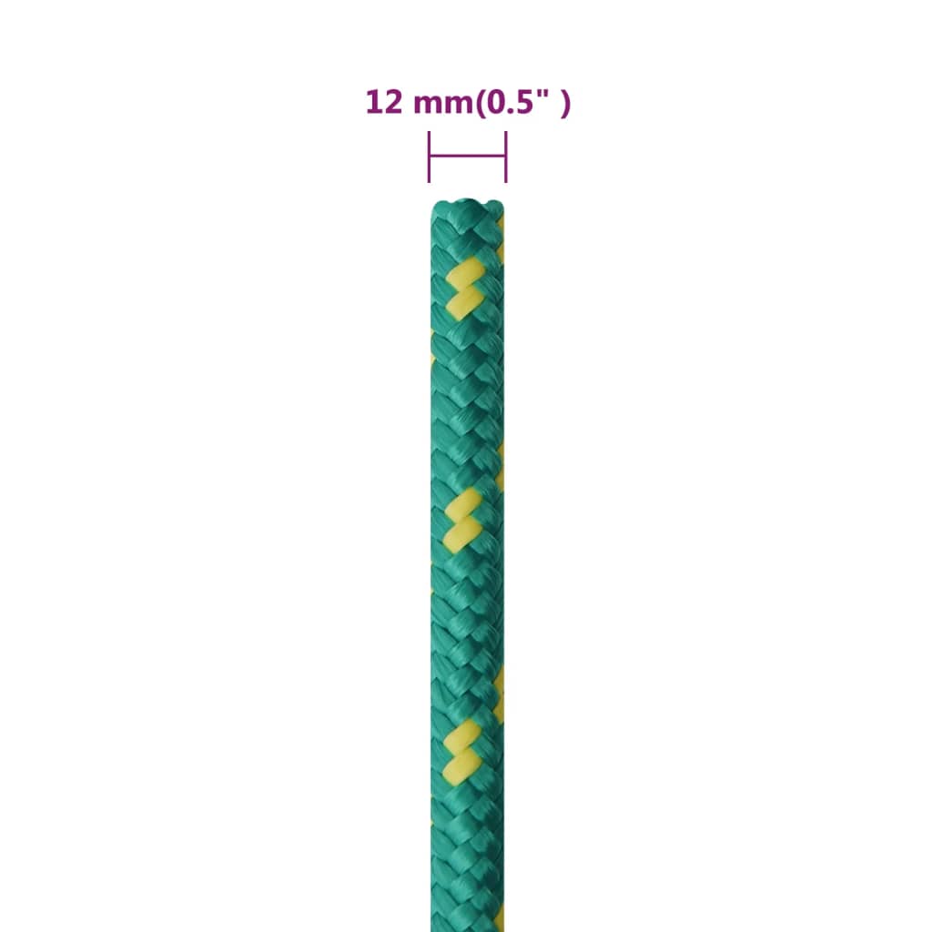 vidaXL Corde de bateau Vert 12 mm 25 m Polypropylène