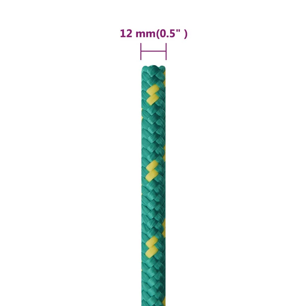 vidaXL Corde de bateau Vert 12 mm 100 m Polypropylène
