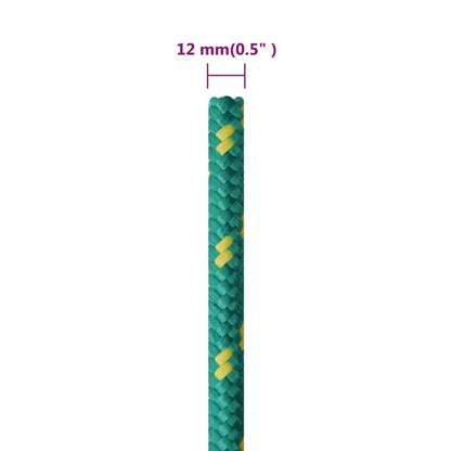 vidaXL Corde de bateau Vert 12 mm 100 m Polypropylène