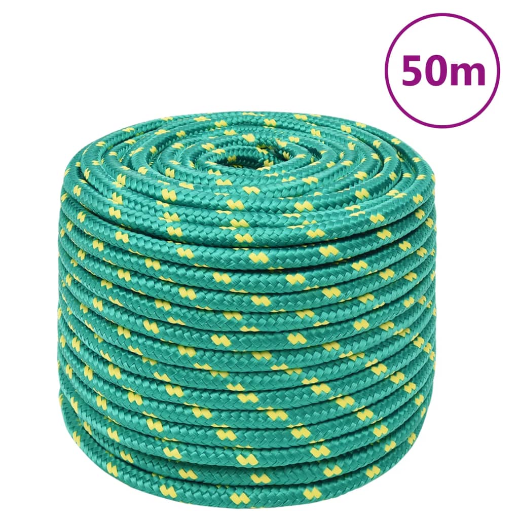 vidaXL Corde de bateau Vert 14 mm 50 m Polypropylène