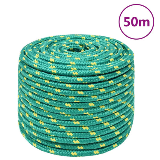 vidaXL Corde de bateau Vert 14 mm 50 m Polypropylène
