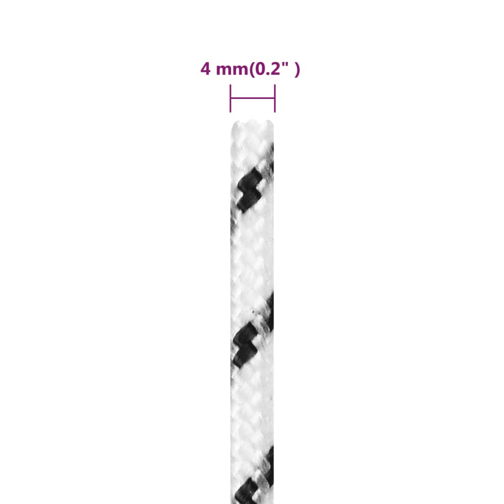 vidaXL Corde de bateau tressé Blanc 4 mmx250 m Polyester