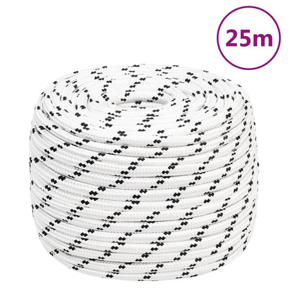 vidaXL Corde de bateau tressé Blanc 12 mmx25 m Polyester