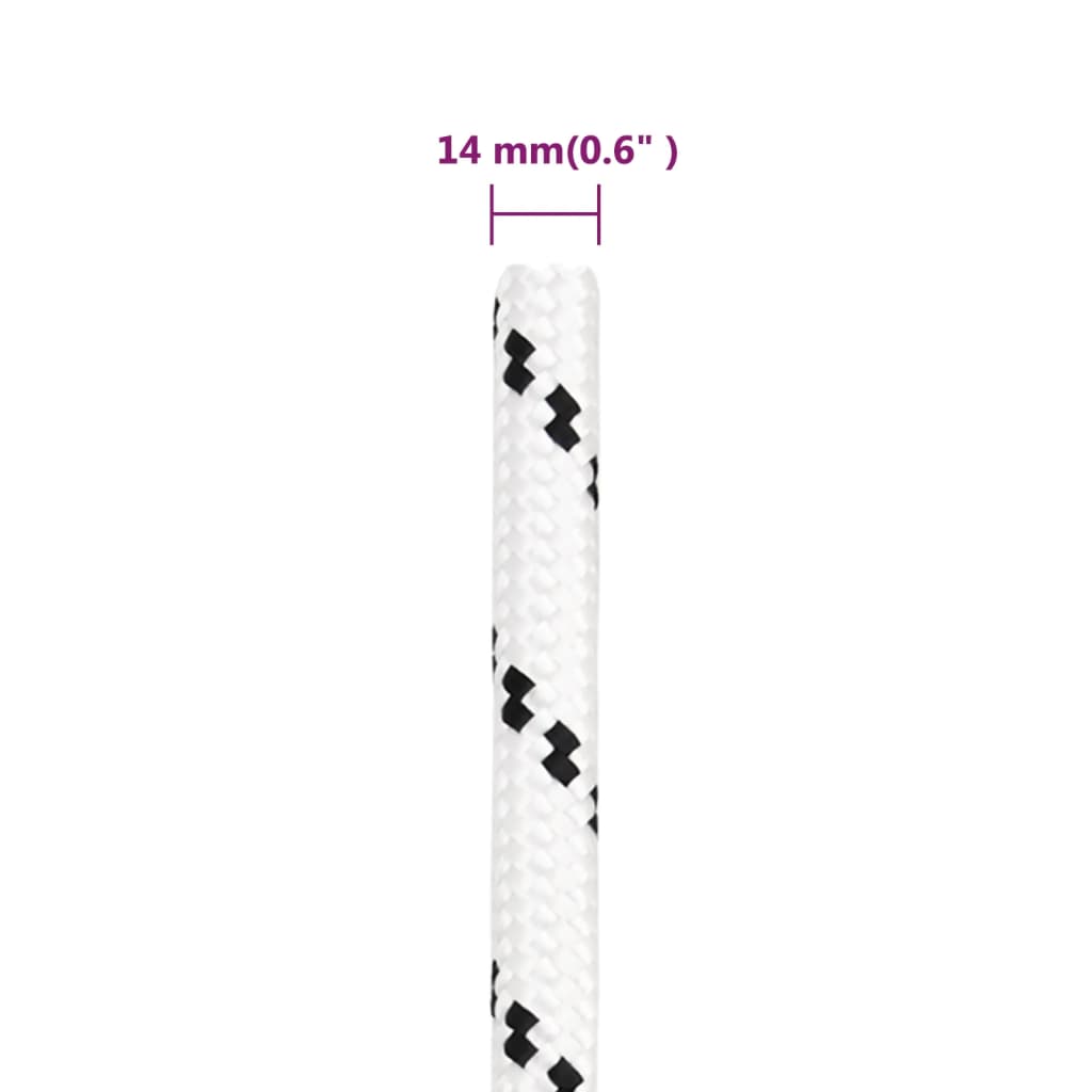 vidaXL Corde de bateau tressé Blanc 14 mmx25 m Polyester