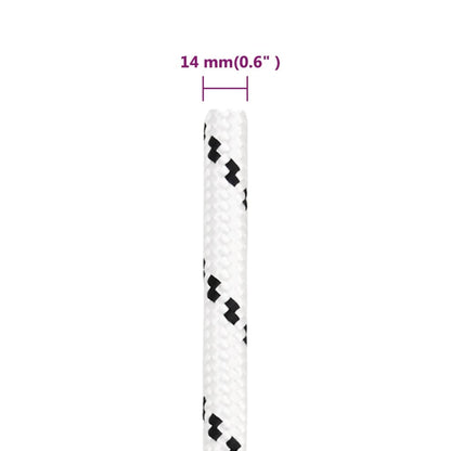vidaXL Corde de bateau tressé Blanc 14 mmx25 m Polyester