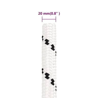 vidaXL Corde de bateau tressé Blanc 20 mmx100 m Polyester